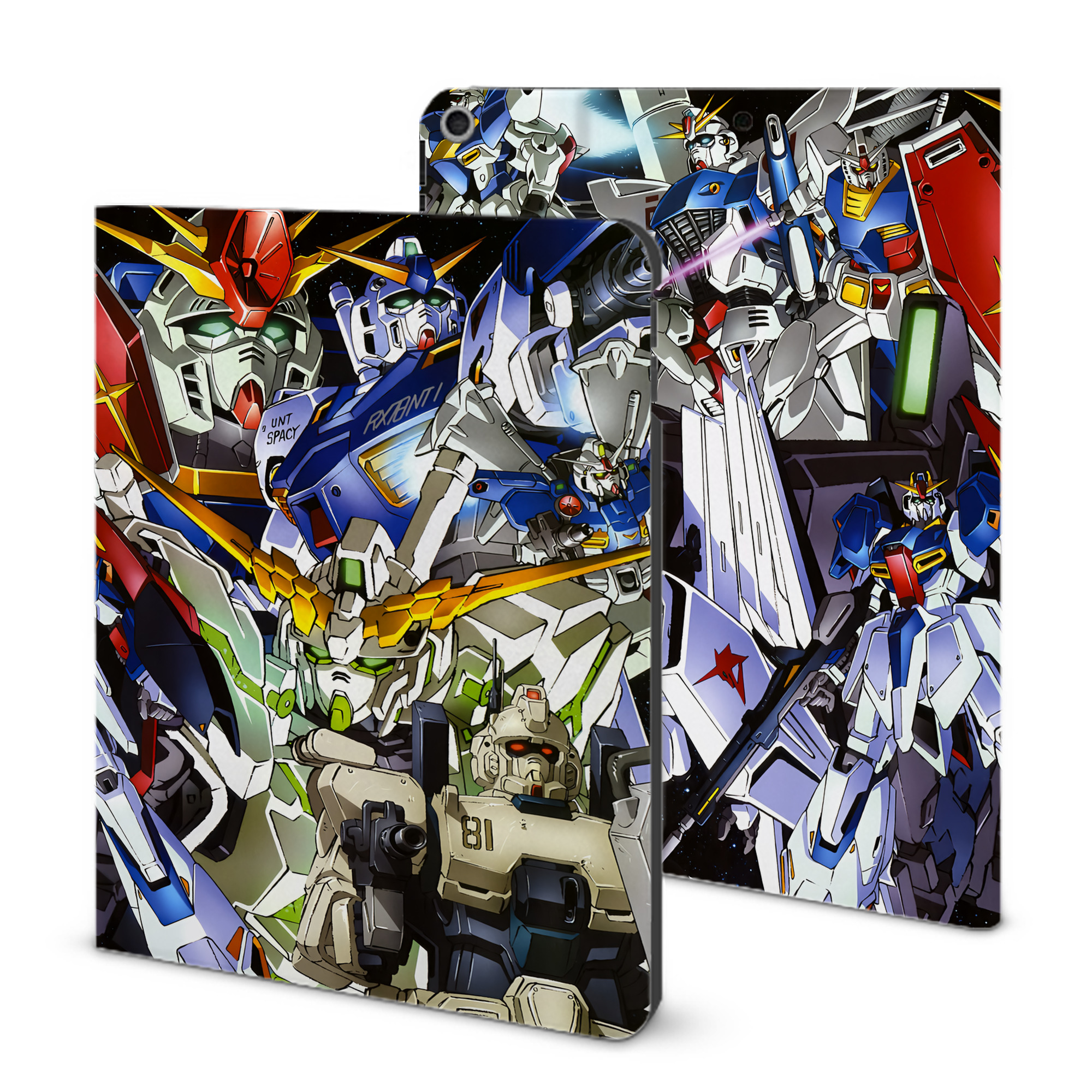 （画像用） 機動戦士ガンダム Mobile Suit Gundam IPad ケース ブック型 PUレザー TPU 耐衝撃 軽量 薄型 ペン収納なし 全面保護 IPad 各モデル対応